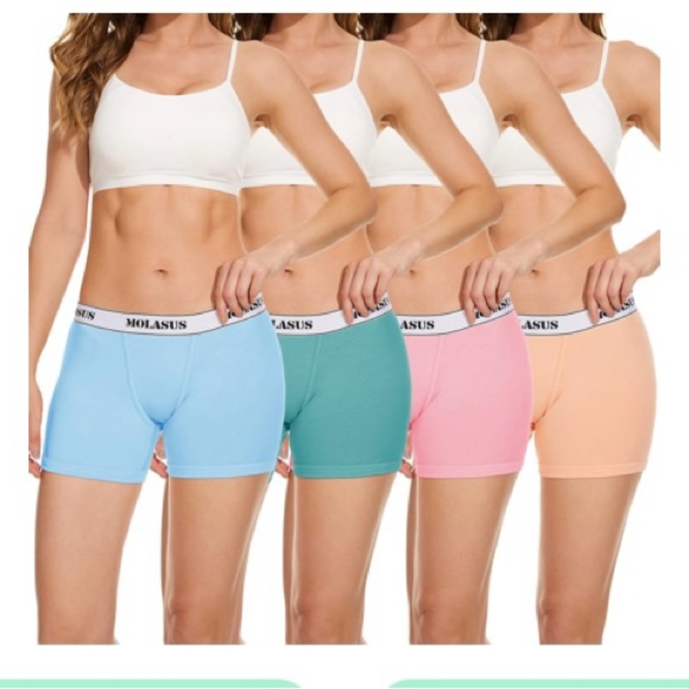 Molasus Women's Boxer Briefs - 4 pack, 4.5”